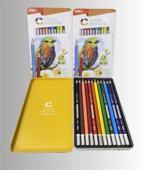 Deli Color Emotion Colored Pencils 12 Colors (Metal Case)