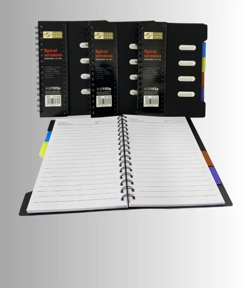 A5 5-Subject Spiral Notebook 105 Pages