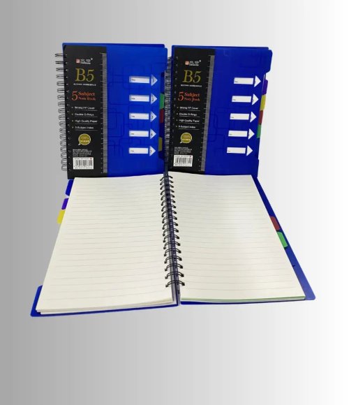 B5 5-Subject Spiral Notebook 130 Pages