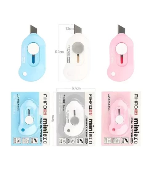 Cute Solid Color Mini Portable Utility Knife Paper Cutter (Random Color)