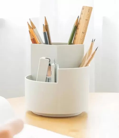 Desk Pencil Pen Holder, 3 Slots