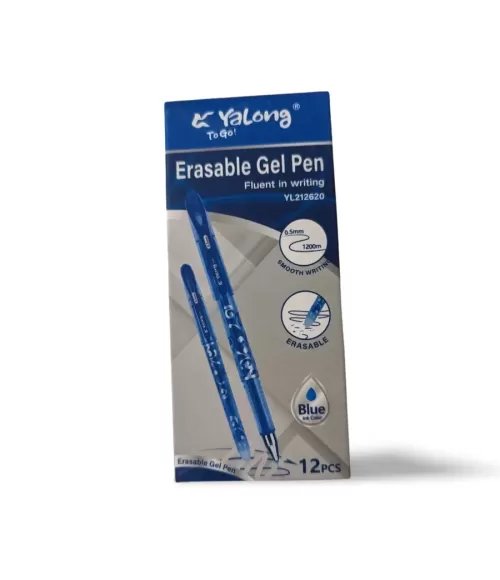 Erasable Gel Pen 0.5mm Yalong YL212620 (Blue Ink)