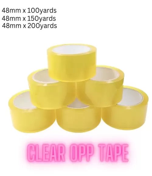 Transparent (Clear) Opp Tape 48mm (Lenght: 100-150-200Yards)