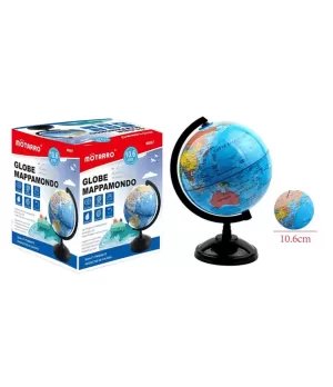 World Globe with Stand for Students & Geography Teachers, 360° Horizontal Rotation