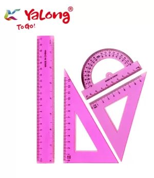 Yalong 4pcs Geometry Rulers For School Stationery Set