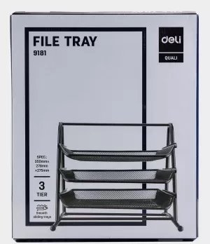 Deli 3 Tier Mesh Document Tray E9181