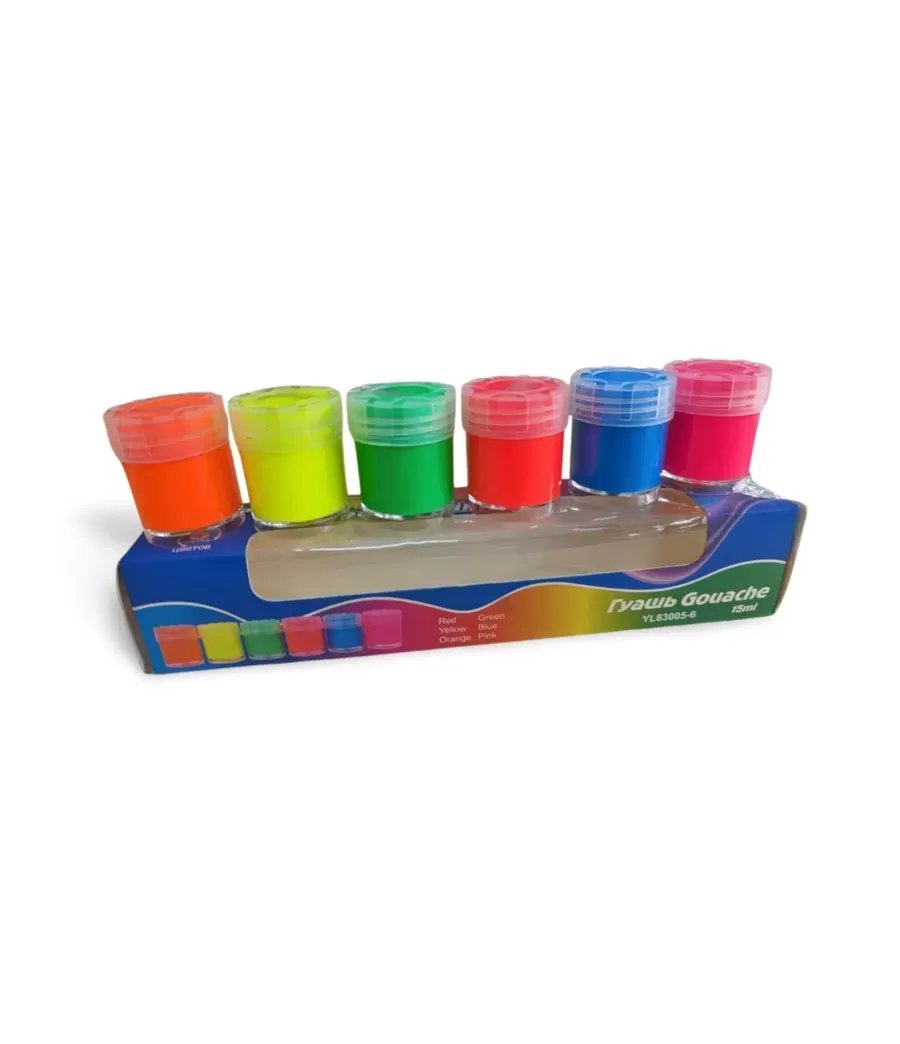 Yalong Gouache Neon Colors Box-Tempera Paints-6 colors