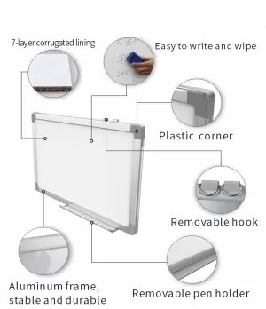 Whiteboard, Silver Aluminum Frame, Magnetic White Board for School Home Office