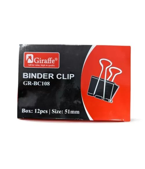 Giraffe Lage Black Binder Clip GR-BC108 (51mm/12pc)