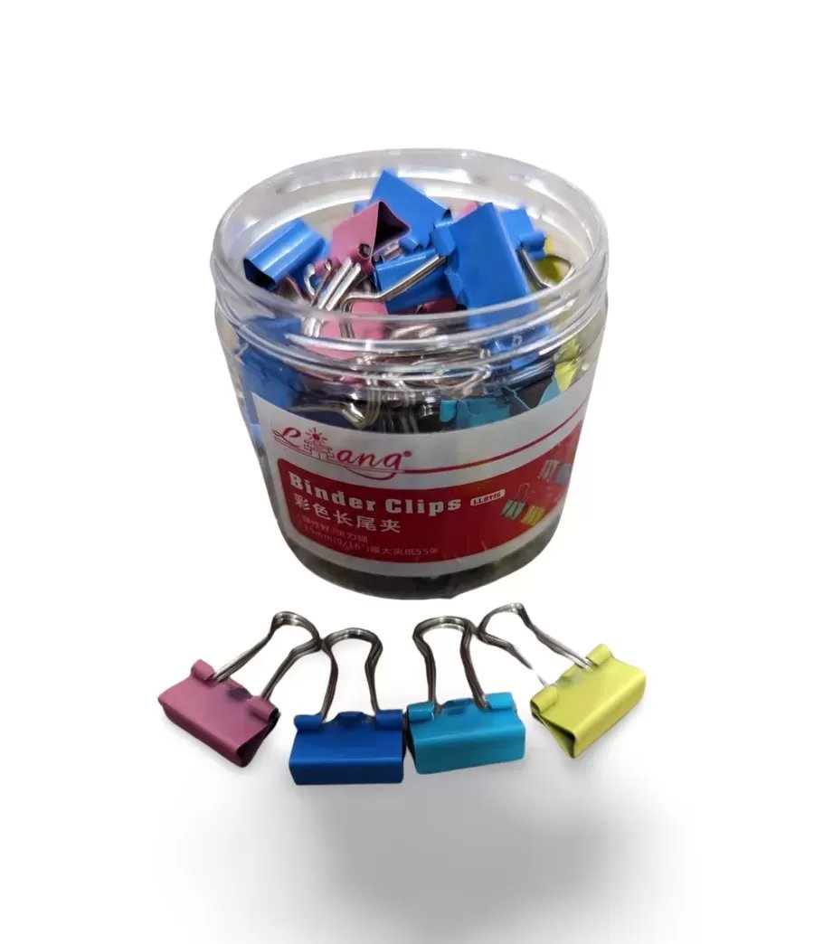 Small Binder Clip 15 mm color 60pcs / Jar