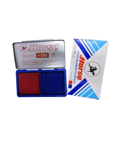 HORSE STAMP PAD, RED & BLUE