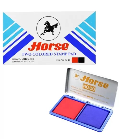 HORSE STAMP PAD, RED & BLUE