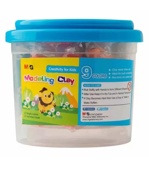 M&G Modeling Clay Dough PP drum 9 colors