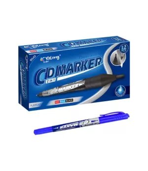 2 In 1 CD Twin Permanent Marker And Pen Both Side Color Blue Black Red