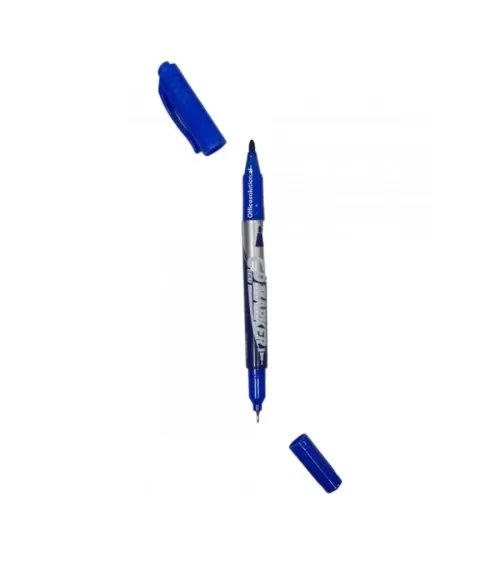 2 In 1 CD Twin Permanent Marker And Pen Both Side Color Blue Black Red