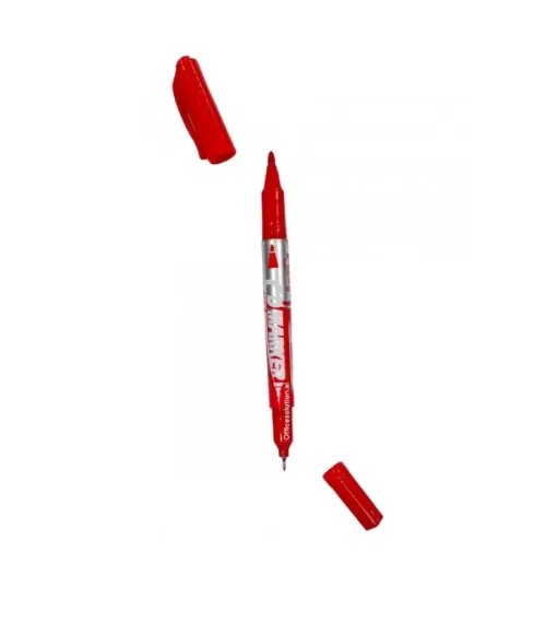 2 In 1 CD Twin Permanent Marker And Pen Both Side Color Blue Black Red