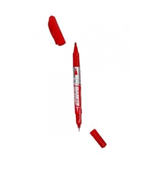 2 In 1 CD Twin Permanent Marker And Pen Both Side Color Blue Black Red