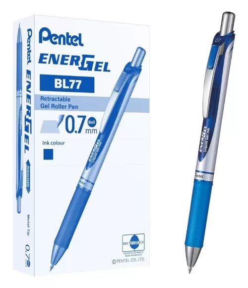 Pentel EnerGel  BL77 Rollerball Retractable Liquid Gel Ink Pen Blue