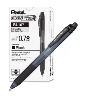 Pentel Energel-X Retractable Roller Pen 0.7mm BL107 Blue / Black