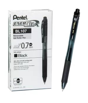 Pentel Energel-X Retractable Roller Pen 0.7mm BL107 Blue / Black