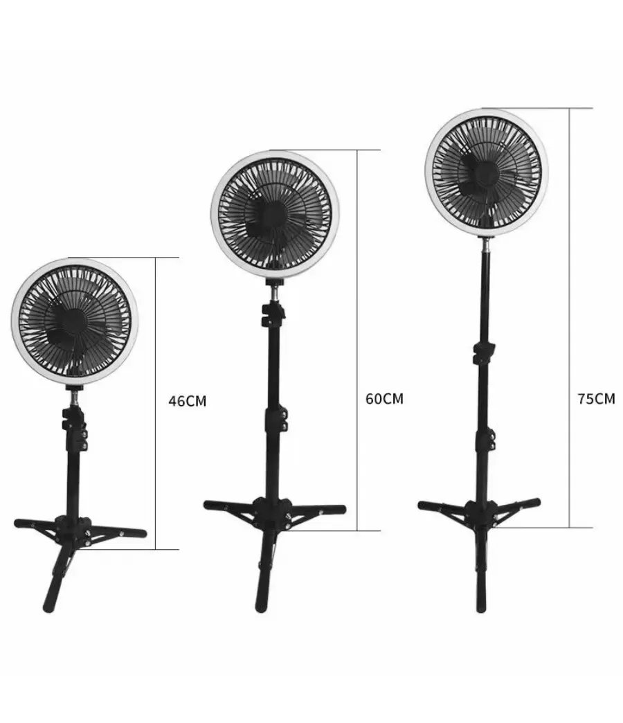 Multifunction Tripod LED Light Camping Ceiling Table Mobile Cooling Fan