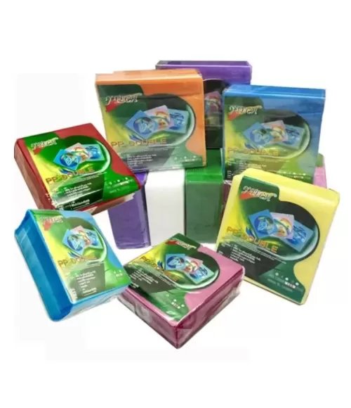 CD/DVD refill case, 2-sided, 100 Pcs/Pack Multicolors