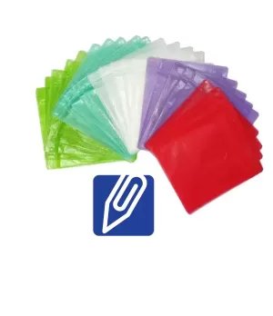 CD/DVD refill case, 2-sided, 100 Pcs/Pack Multicolors