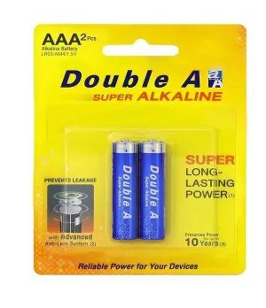 Double A (AAA) Battery - Super ALKALINE Battery (2pc/box or 4pcs/box)