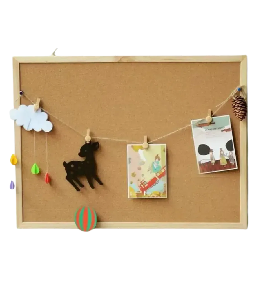 Double-Sided Cork Message Bulletin Board 90x120cm