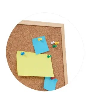 Double-Sided Cork Message Bulletin Board 90x120cm