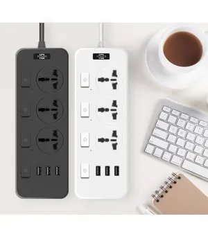 USB smart power strip with multiple sockets for household use
