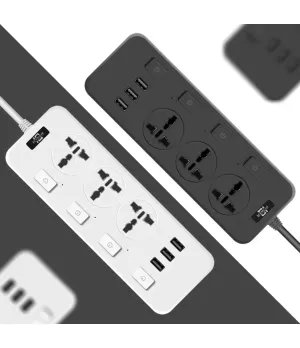 USB smart power strip with multiple sockets for household use