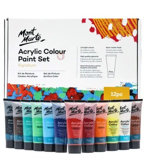 Mont Marte 75 ml Tubes - Ideal for Acrylic Painting