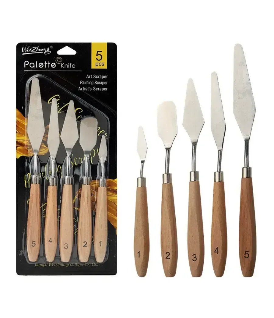 5pcs Palette Knife Scraper Spatula Oil Painting Knife Art Tools